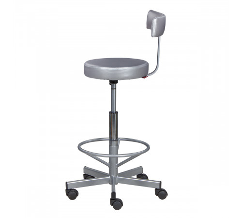 Стул мастера МД-9017 высокий, хром с опорой для ног