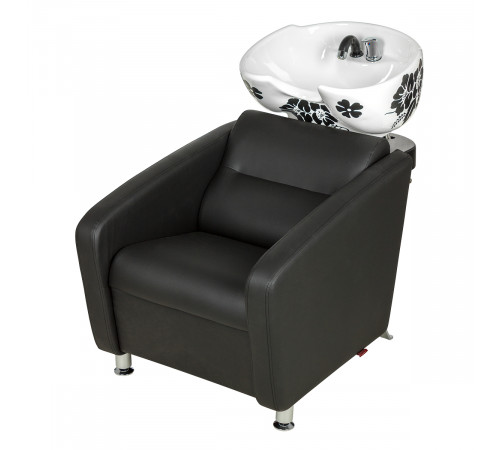 Парикмахерская мойка МД-123 раковина глубокая белая с цветами 