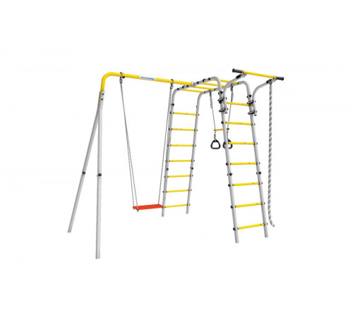 Детский спортивный комплекс для дачи ROMANA Веселая лужайка - 2 (желтый/серый)