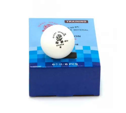 Мячи Dragon Training Silver 1* New (6 шт, бел.) в коробке