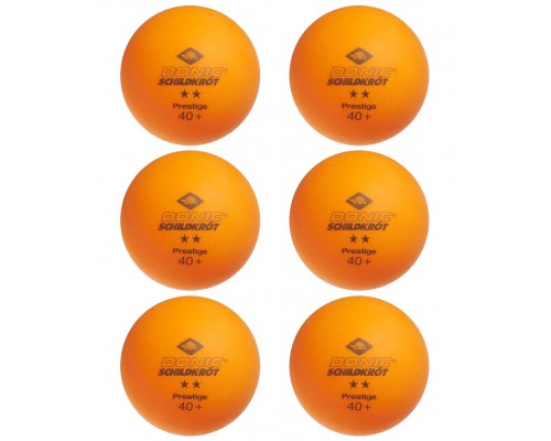 Мяч для настольного тенниса 2* Prestige, оранжевый, 6 шт